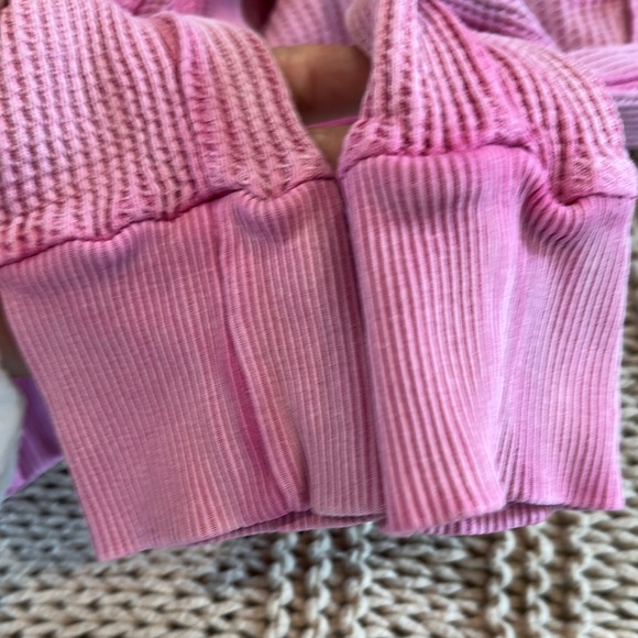 Free People Pink Long Sleeve Ribbed Tee - Picture 8 of 8